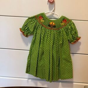 Turkey Thanksgiving smocked dress